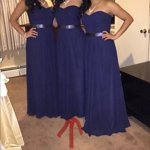 Navy Strapless Bridesmaid Dress Bill Levkoff